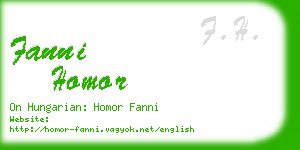 fanni homor business card